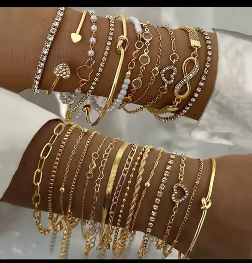 Golden Muse 26-Piece Bracelet Stack Set